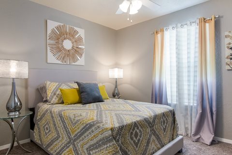Model Unit Bedroom at Stone Canyon Apartments in Shreveport, LA